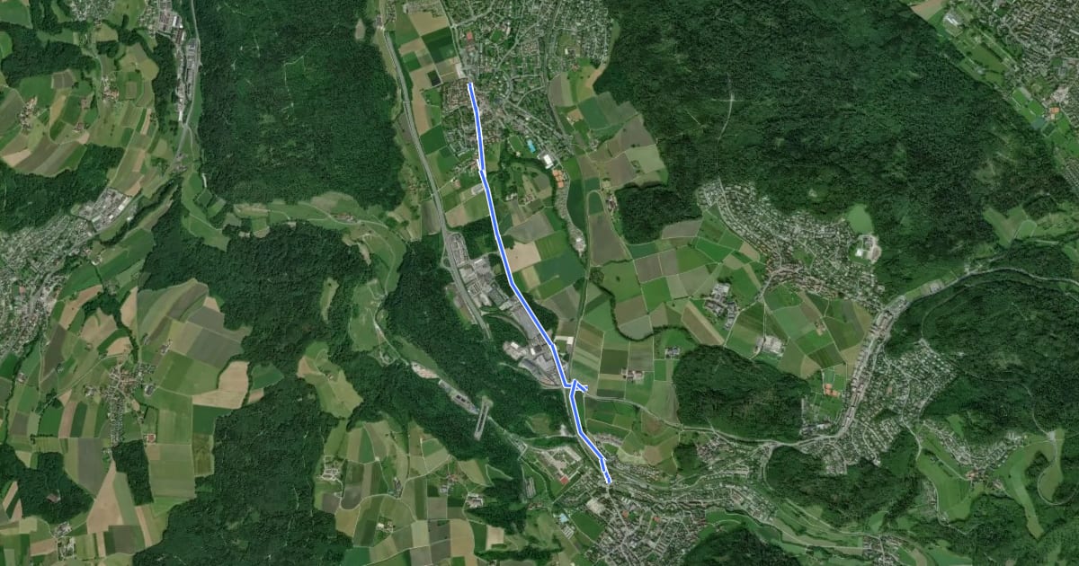 Маршрут Birmensdorf ZH - Oberurdorf на спутниковом снимке
