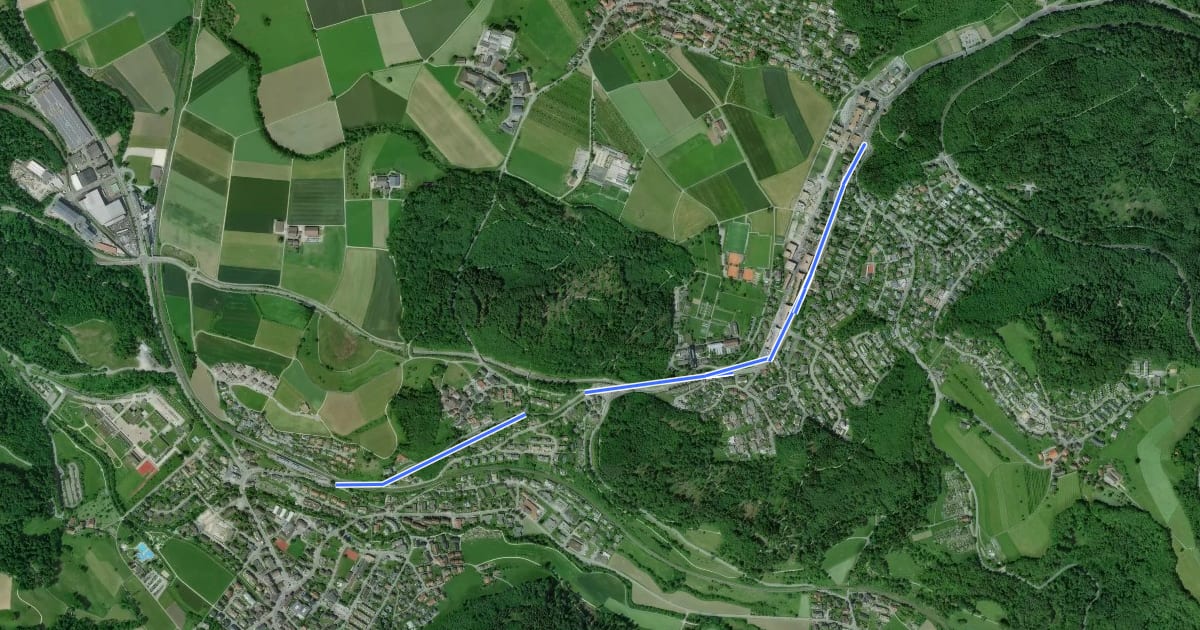 Маршрут Birmensdorf ZH - Waldegg на спутниковом снимке