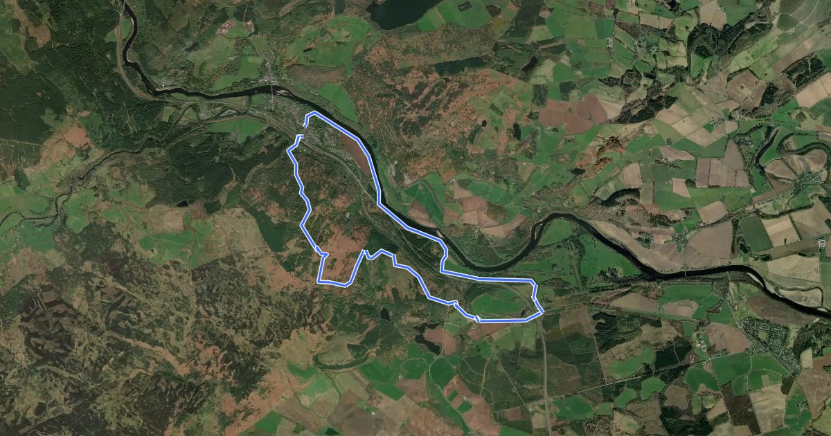 Маршрут Birnam Hill and The River Tay на спутниковом снимке