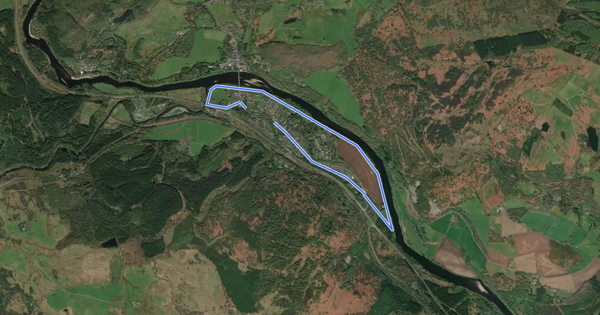 Маршрут Birnam Riverside Path на спутниковом снимке