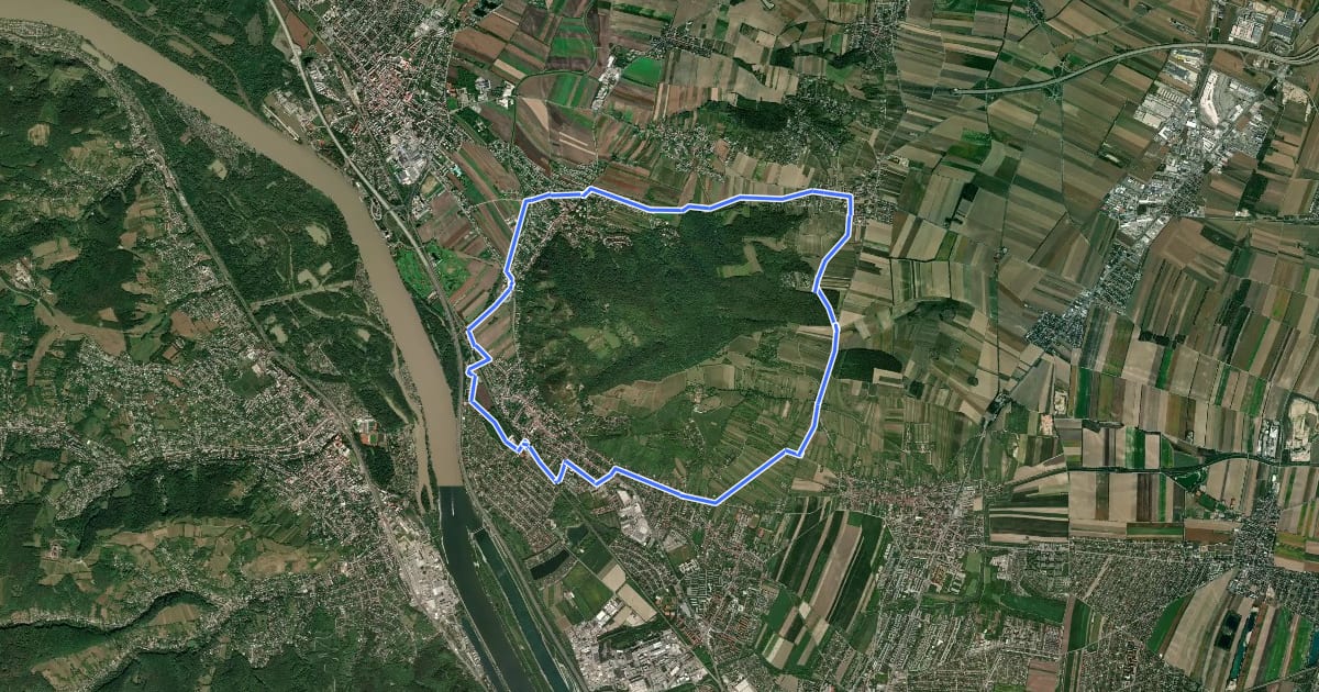 Маршрут Bisamberg Rundwanderweg на спутниковом снимке
