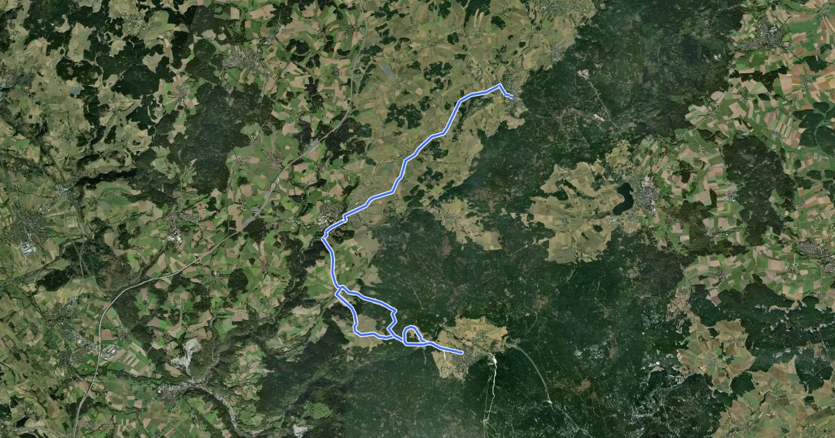 Маршрут Bischofsgrün - Zell (Saaleradweg) на спутниковом снимке