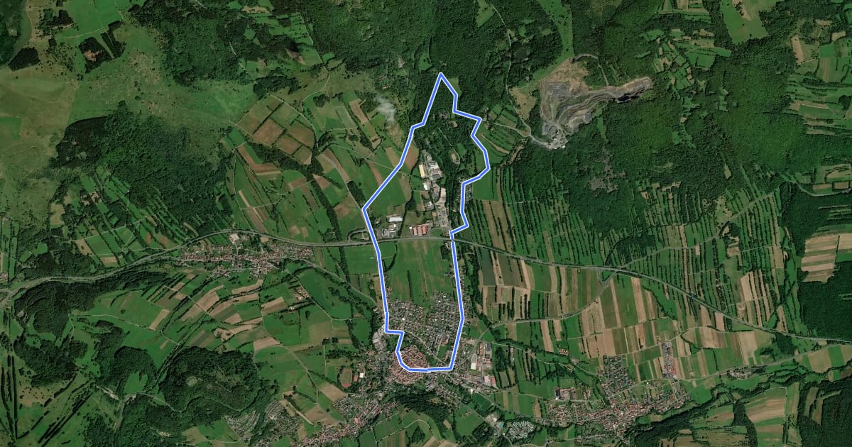 Маршрут Bischofsheim Rundweg 1 - Zum Bauersberg на спутниковом снимке