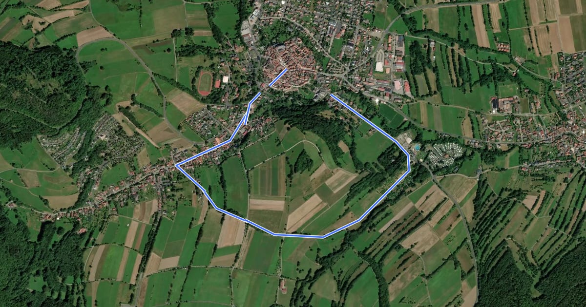 Маршрут Bischofsheim Rundweg 4 - Rund um den Finkelberg на спутниковом снимке