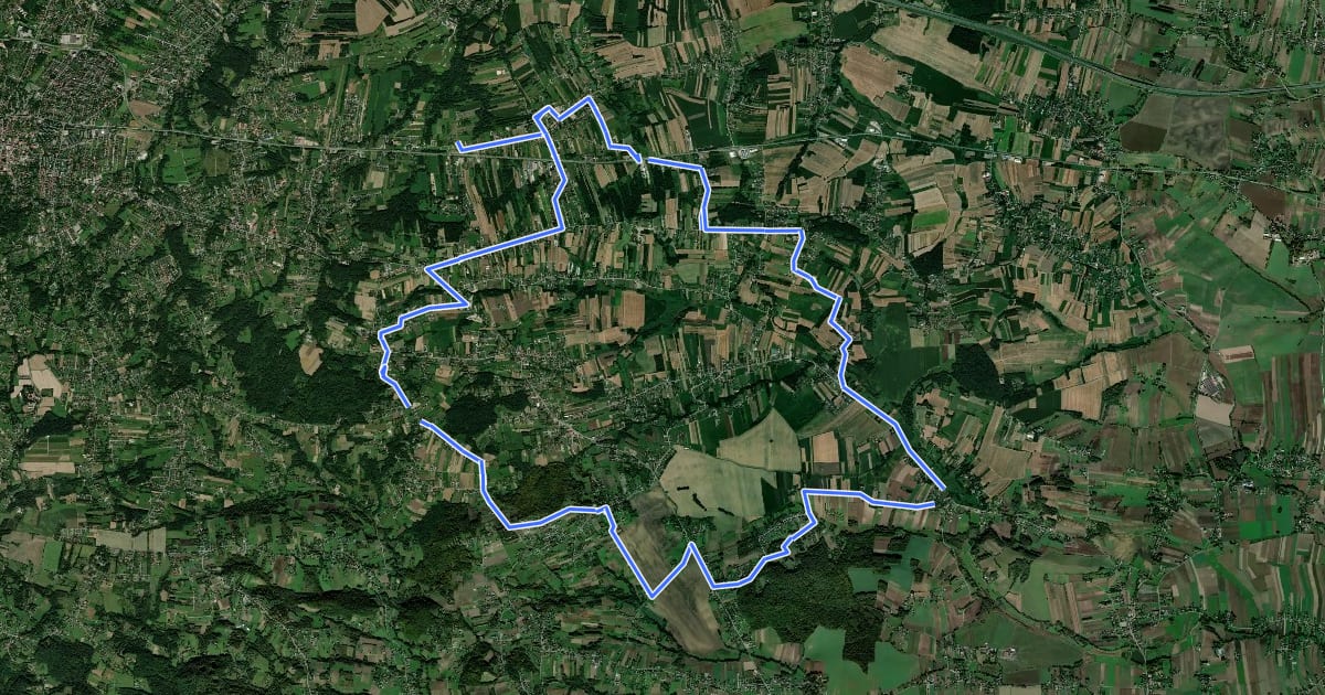 Маршрут Biskupice - Wiatowice - Biskupice на спутниковом снимке