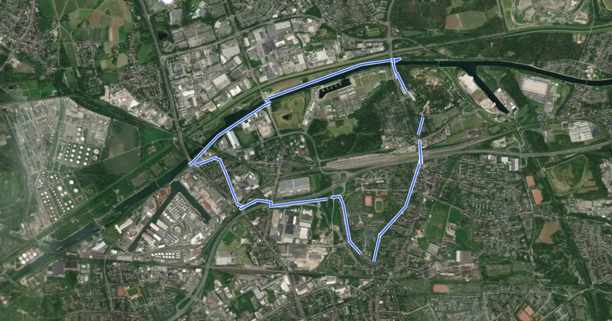 Маршрут Bismarck Rundweg Dreieck на спутниковом снимке