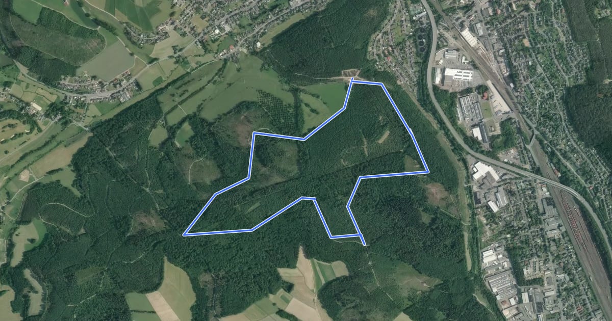 Маршрут Bismarckeiche Rundweg A2 (Um den Kohlenberg) на спутниковом снимке