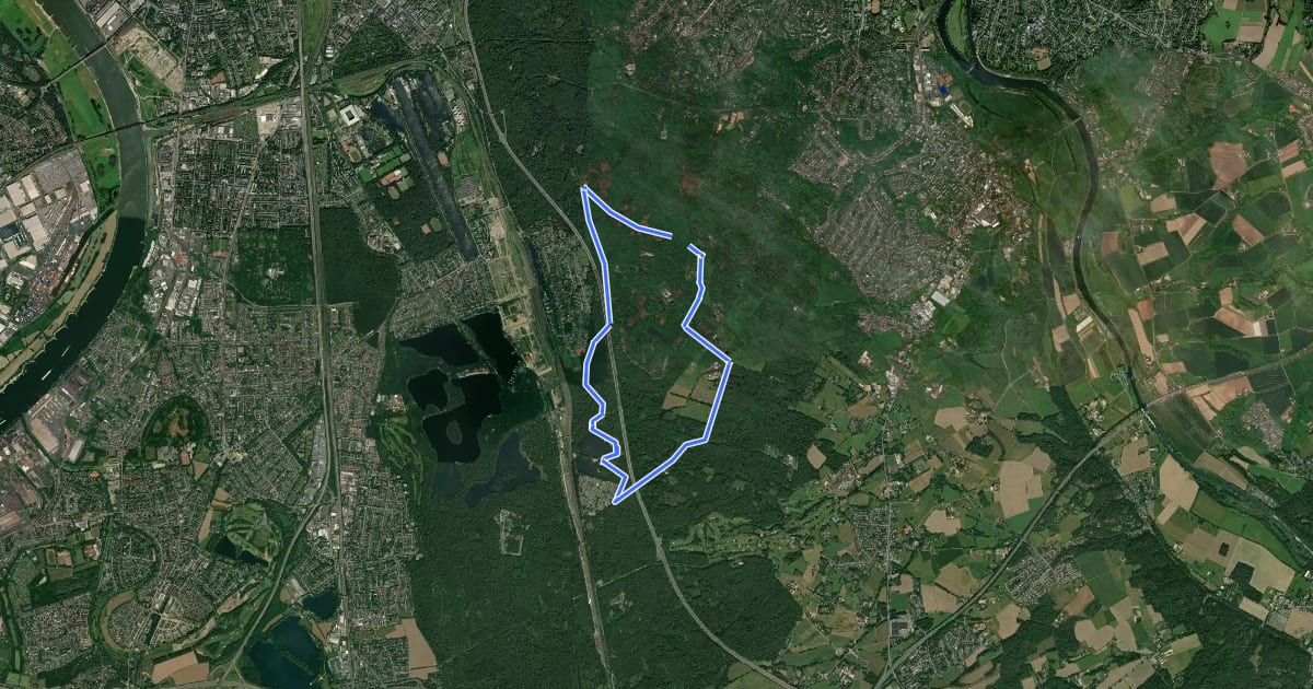 Маршрут Bissingheim Rundweg A2 на спутниковом снимке