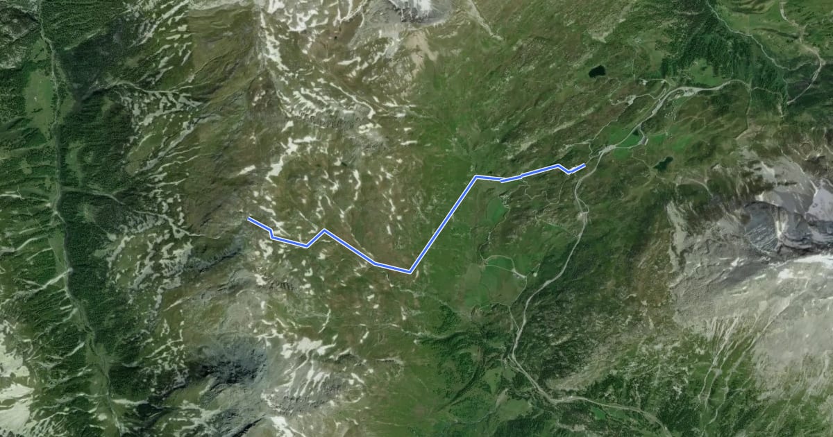 Маршрут Bistinenpass-Simplonpass на спутниковом снимке