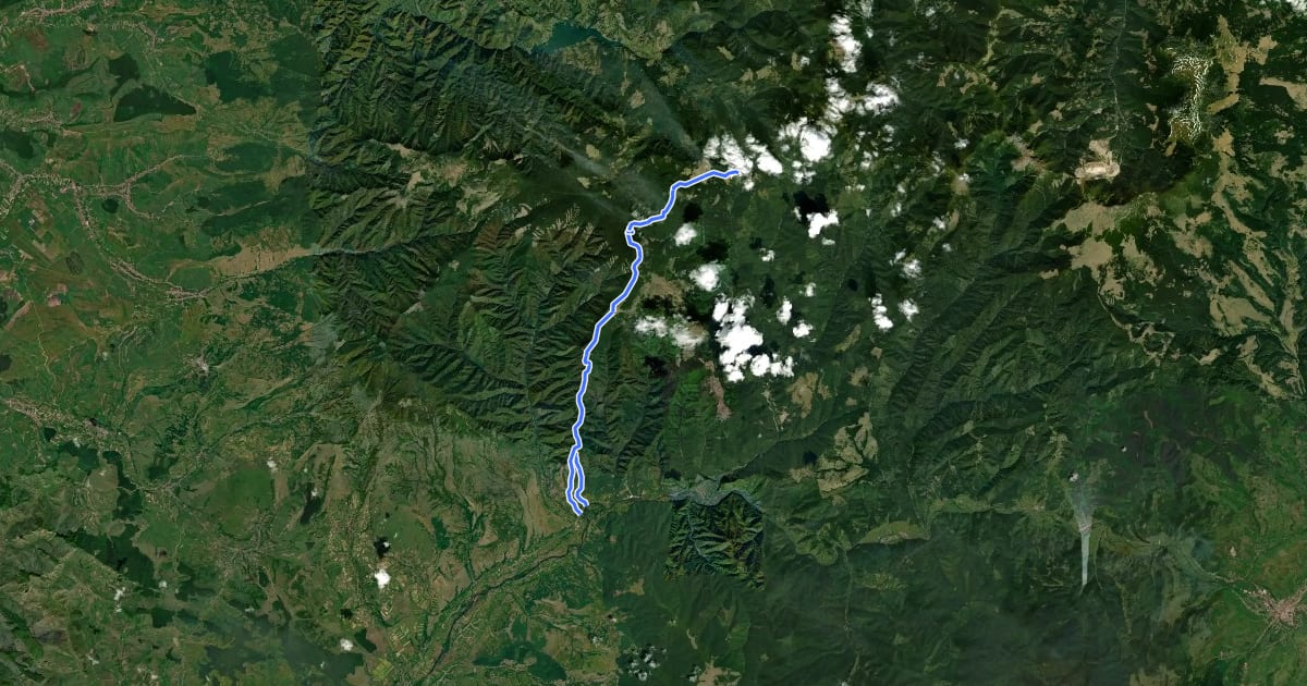Маршрут Bistra Mureșului (DN15)-Poiana Lungă на спутниковом снимке