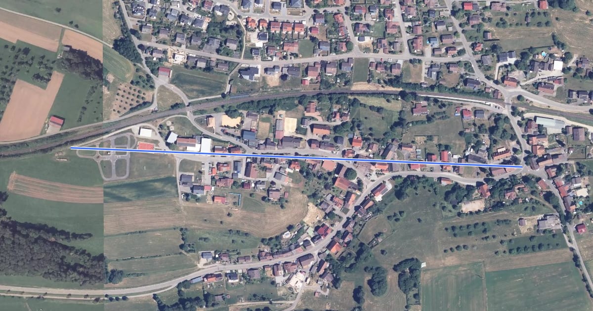 Маршрут Bittelbronn Maierhaus - Dettlingen Dorfmitte на спутниковом снимке