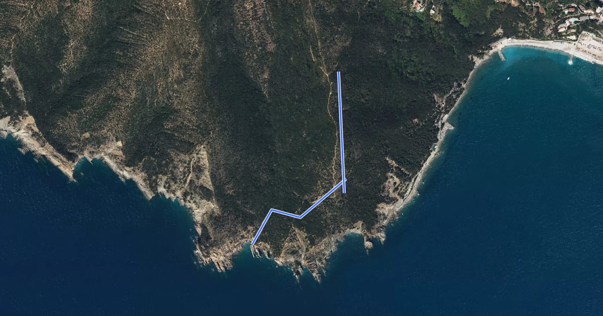 Маршрут Bivio Cresta Monte Comunaglia - Punta Moneglia на спутниковом снимке