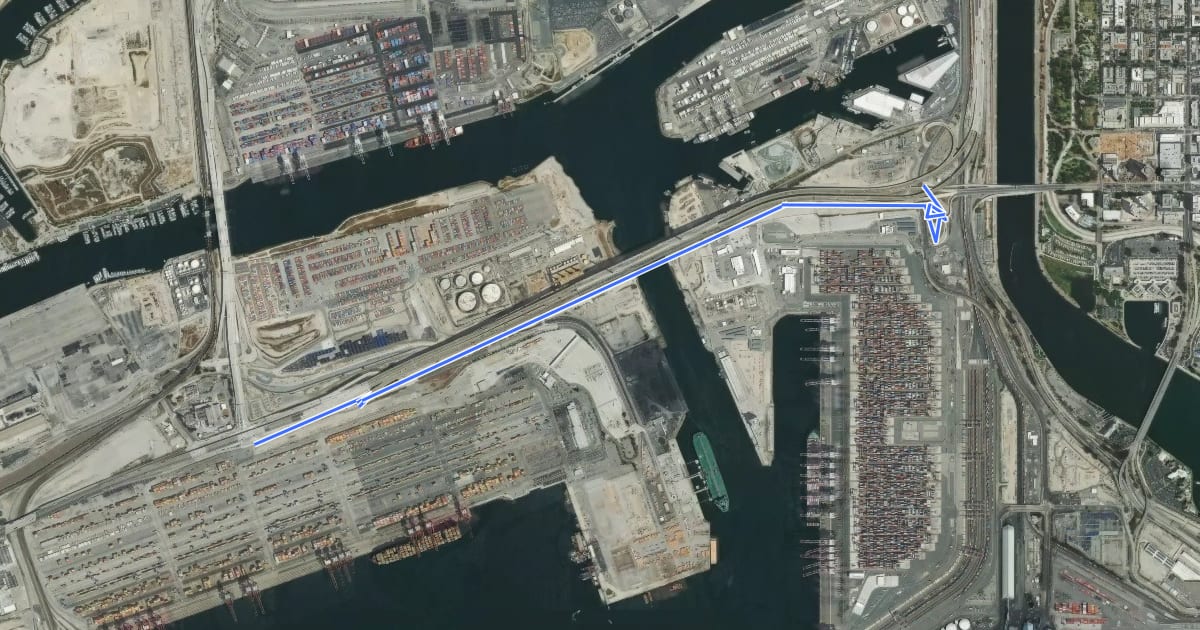 Маршрут Bixby Bicycle Path на спутниковом снимке