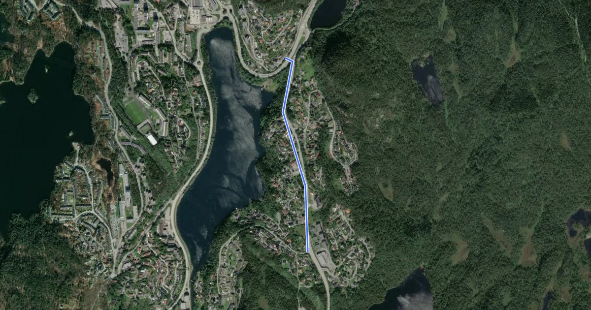 Маршрут Bjørge-Loddefjord на спутниковом снимке