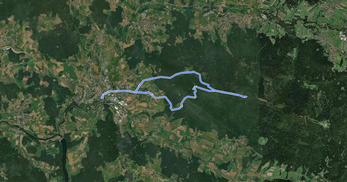 Маршрут Bk03 Rundwanderweg Kaitersberg - Kötztinger Hütte на спутниковом снимке