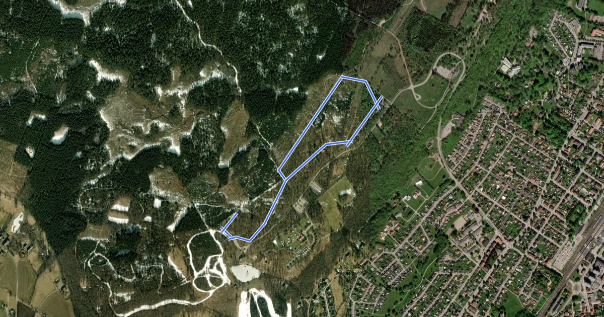 Маршрут Blå 2,5 km на спутниковом снимке
