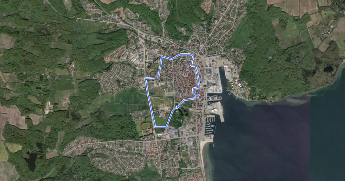 Маршрут Blå Kløversti, Aabenraa на спутниковом снимке