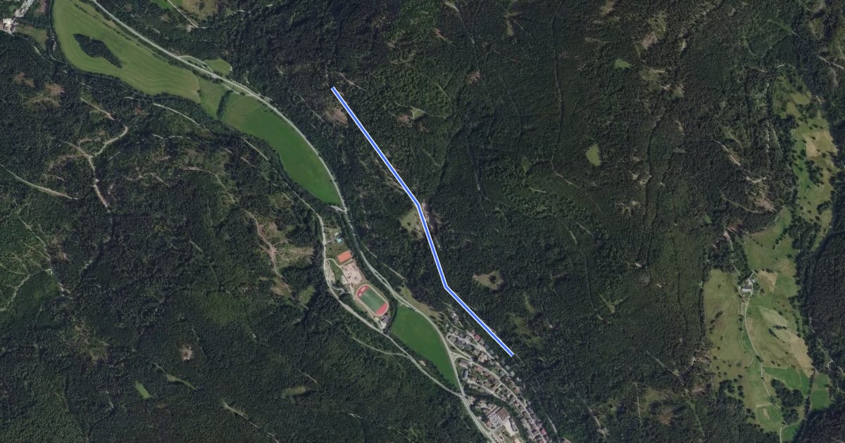Маршрут Blößlingschau - Kanalweg на спутниковом снимке