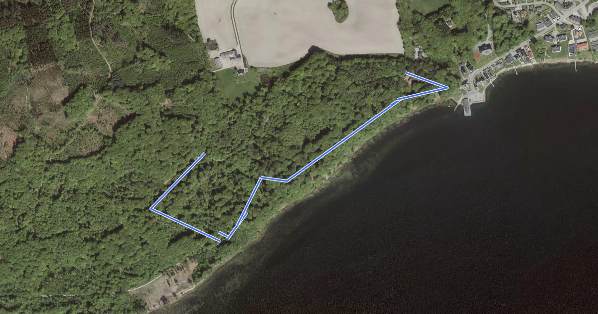 Маршрут Blå rute на спутниковом снимке