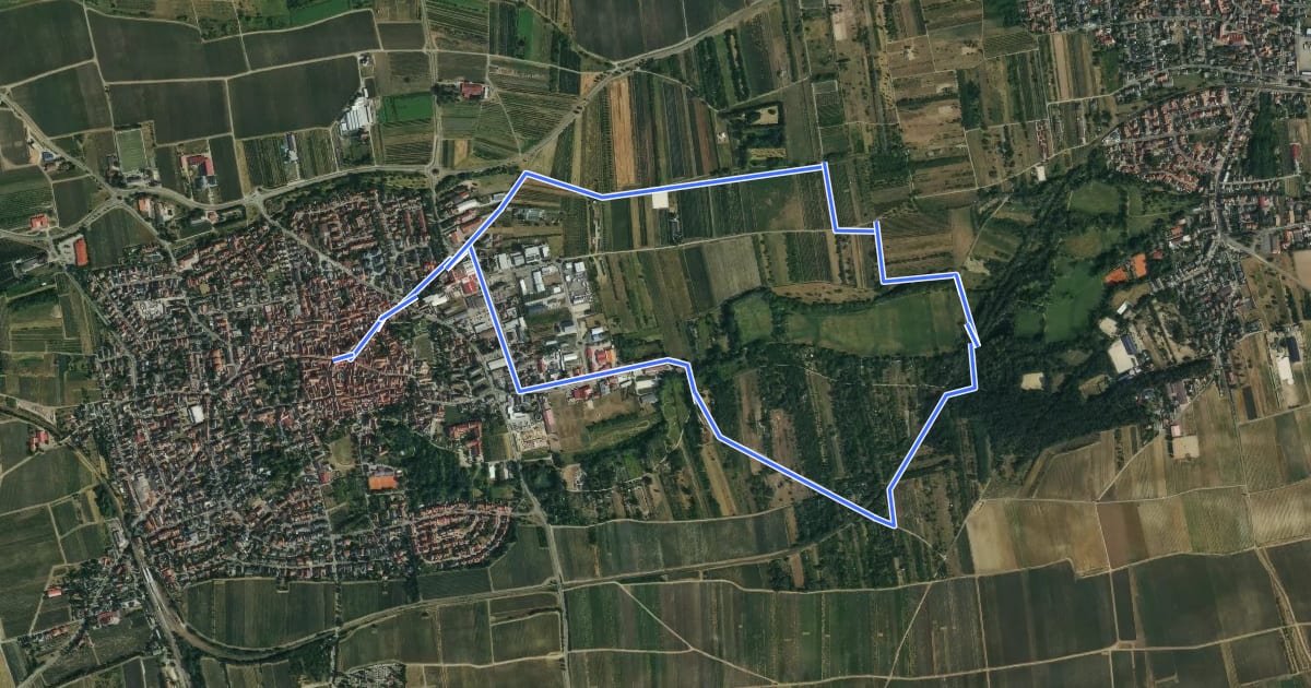 Маршрут Blütenwanderweg на спутниковом снимке