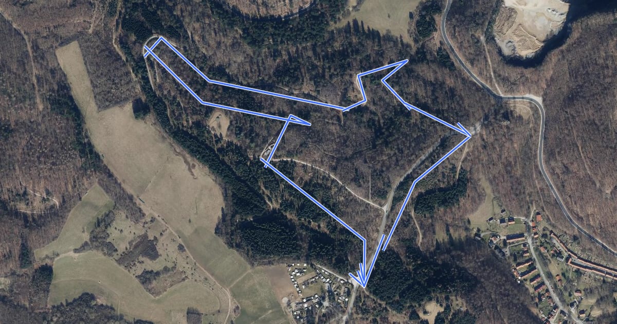 Маршрут Blütenweg на спутниковом снимке
