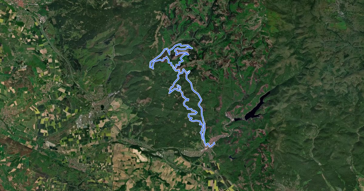 Маршрут BL2 (Lauter-Berge-Tour) на спутниковом снимке