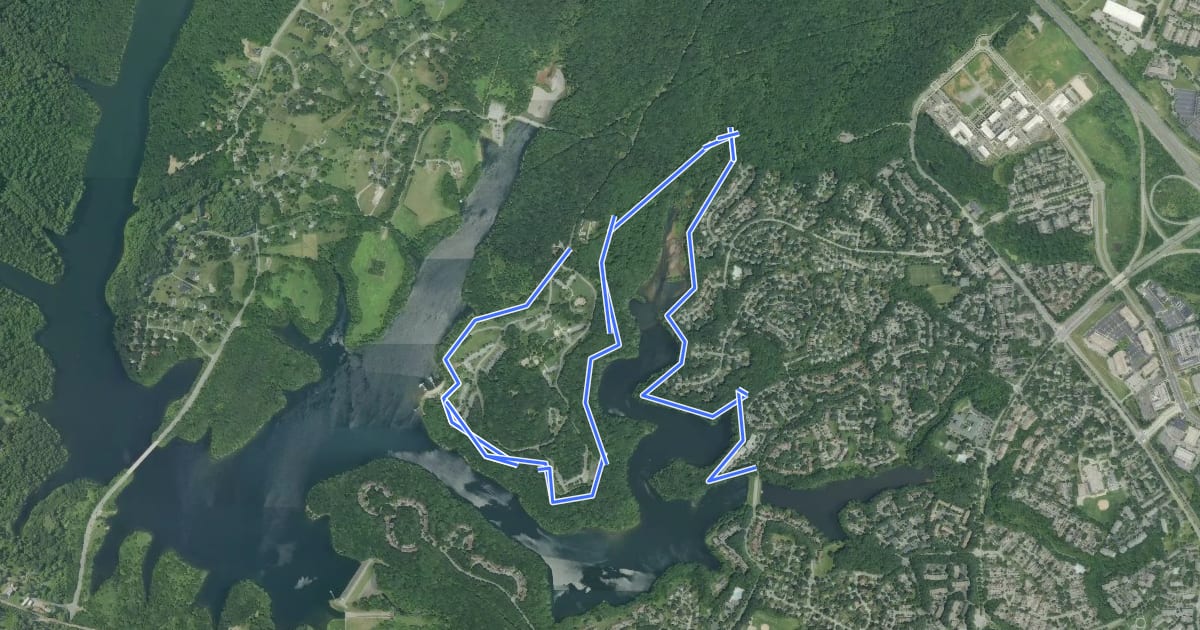 Маршрут Black Hill Trail на спутниковом снимке