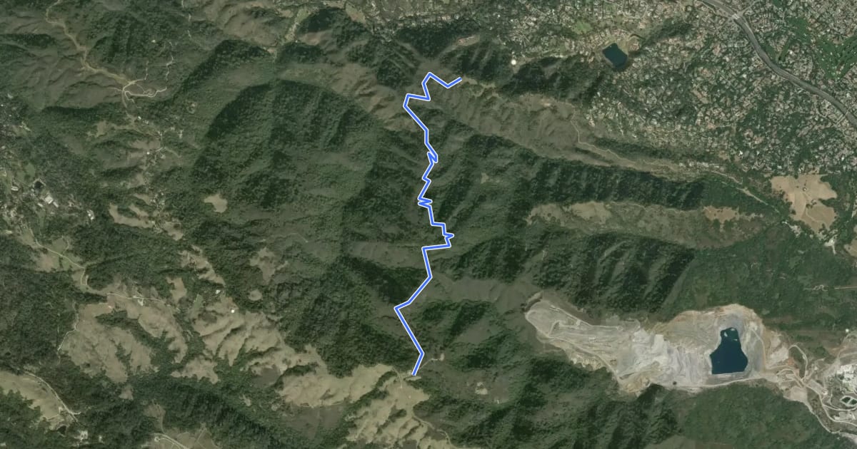 Маршрут Black Mountain Trail на спутниковом снимке