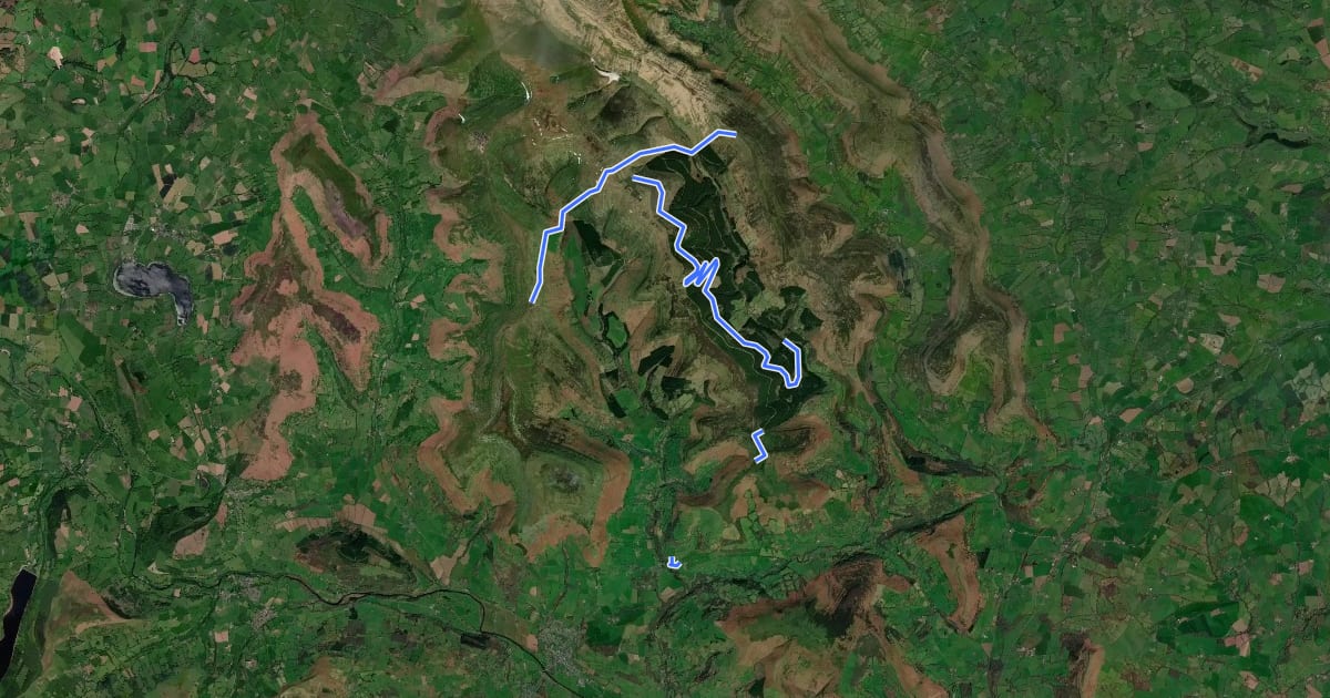 Маршрут Black Mountains Fell Race на спутниковом снимке