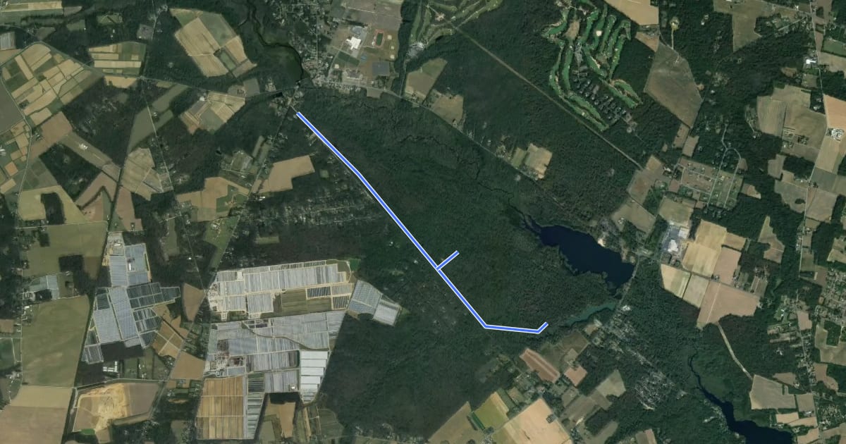 Маршрут Black Oak (Brown) Trail на спутниковом снимке