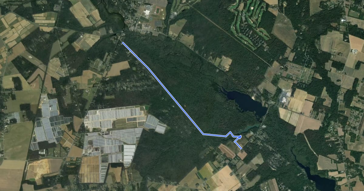 Маршрут Black Oak Trail на спутниковом снимке