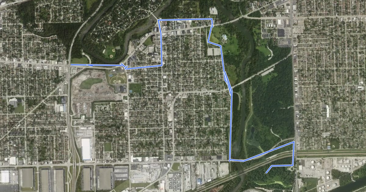 Маршрут Black Paved Trail на спутниковом снимке