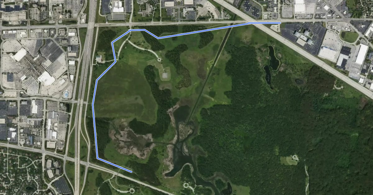 Маршрут Black Paved Trail на спутниковом снимке