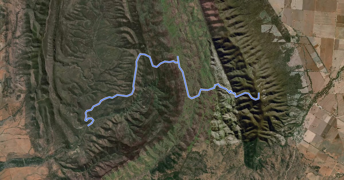 Маршрут Black Range Trek на спутниковом снимке