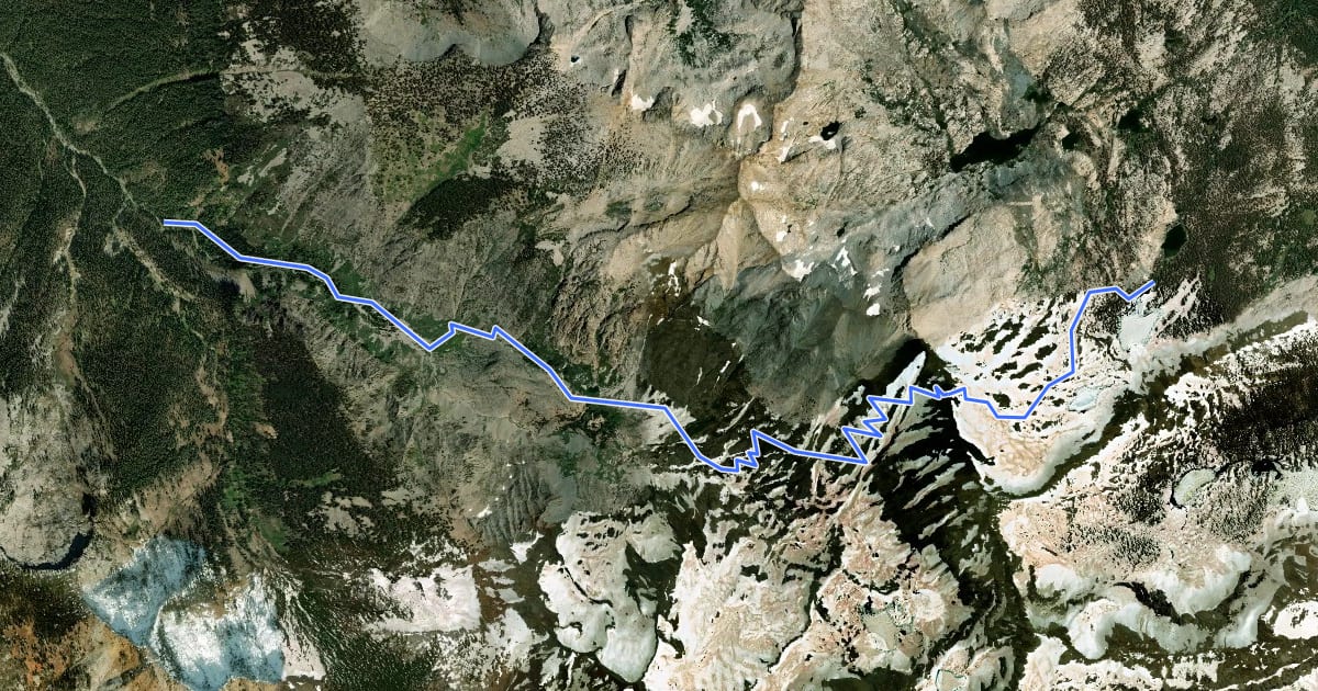 Маршрут Black Rock Pass Trail на спутниковом снимке