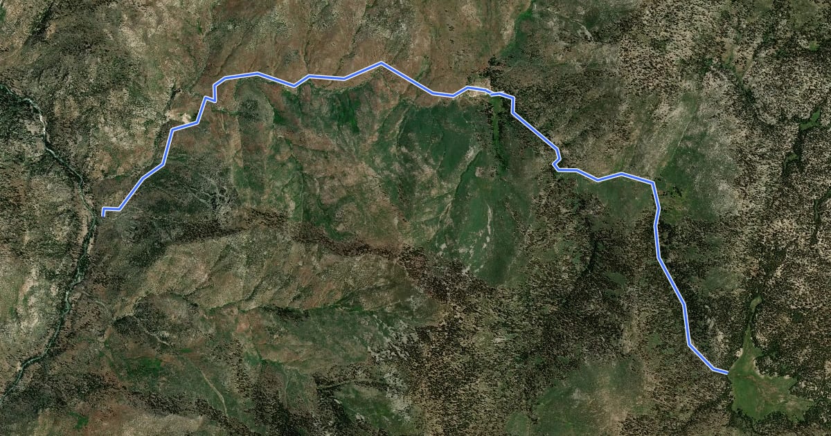 Маршрут Black Rock to Kern River Trail на спутниковом снимке