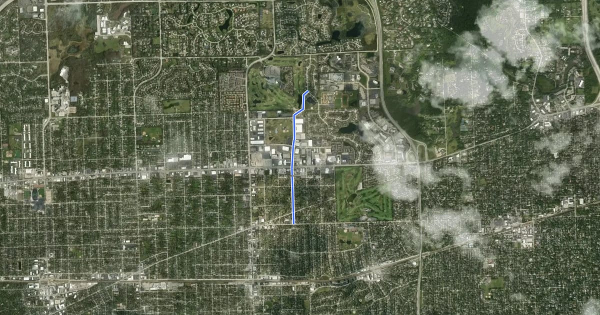 Маршрут Blackhawk Drive на спутниковом снимке