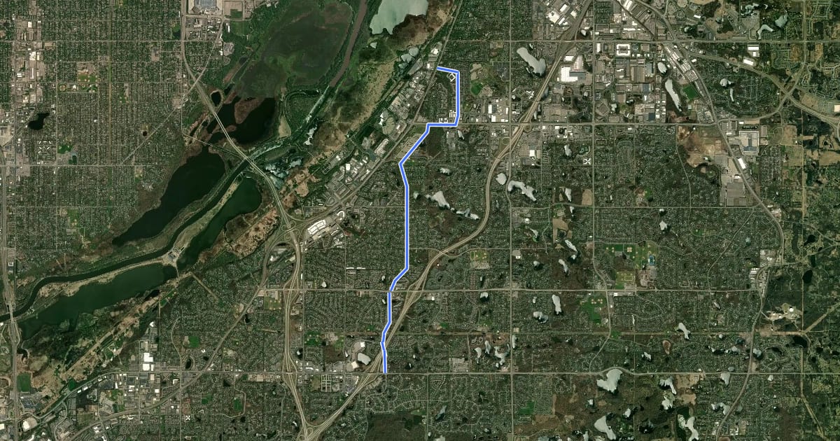 Маршрут Blackhawk Road Trail на спутниковом снимке