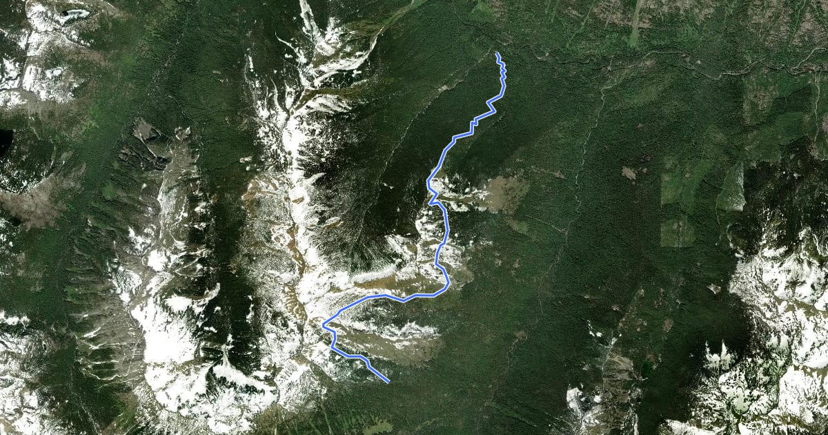 Маршрут Blackjack Ridge Trail на спутниковом снимке
