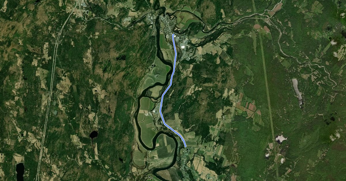 Маршрут Blackmount Rail Trail на спутниковом снимке
