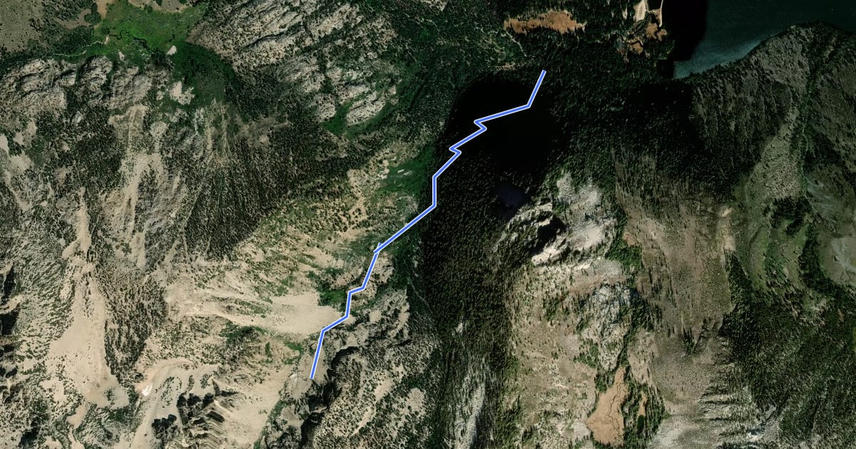 Маршрут Blacksmith Creek Trail на спутниковом снимке