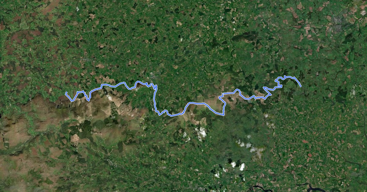 Маршрут Blackwater (Duhallow) Way на спутниковом снимке
