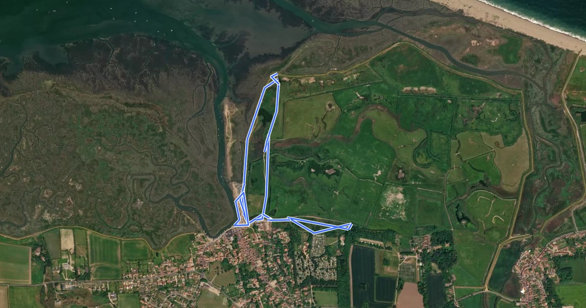 Маршрут Blakeney Freshes and Friary Hills Circular Walk, Blakeney на спутниковом снимке