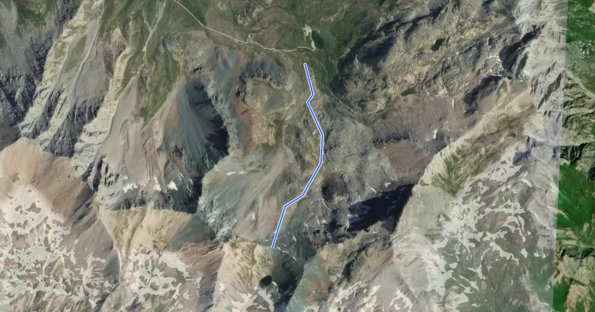 Маршрут Blanche - Col de la Noire на спутниковом снимке