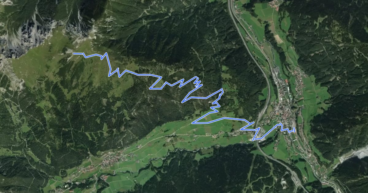 Маршрут Blaser Hütte на спутниковом снимке