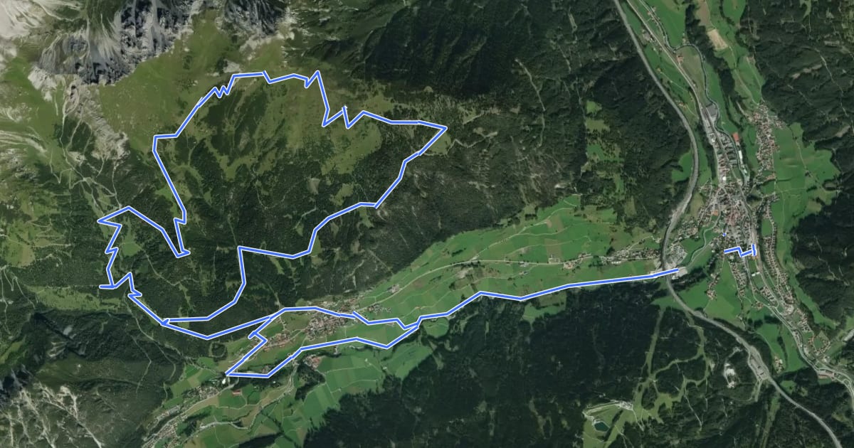 Маршрут Blaser Rundtour на спутниковом снимке