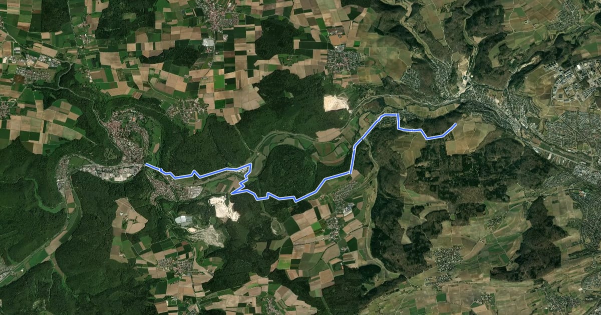 Маршрут Blaubeuren Arnegg на спутниковом снимке