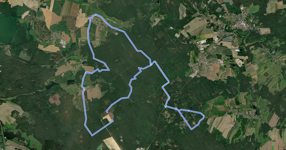 Маршрут Blaue Distanzreitroute Tauscha на спутниковом снимке
