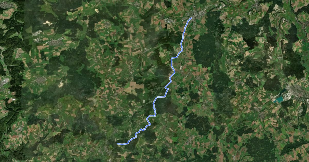 Маршрут blaue Gabel Messkirch на спутниковом снимке