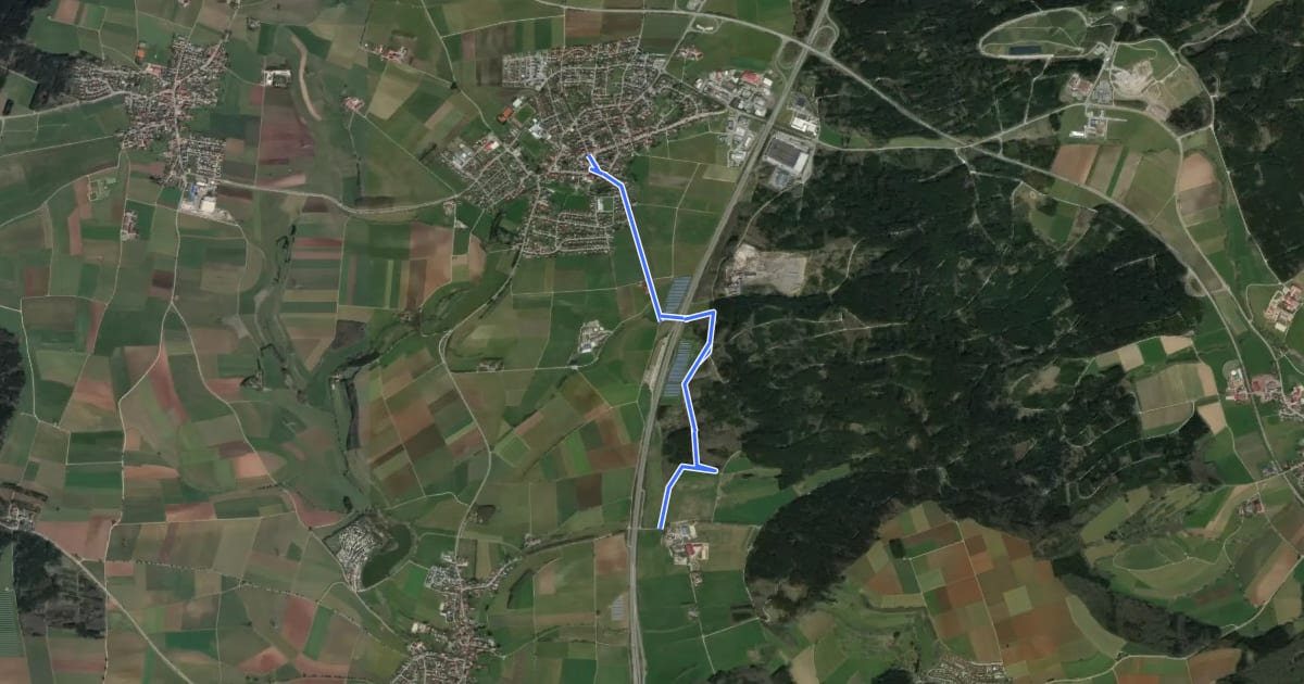 Маршрут blaue Gabel Tuningen на спутниковом снимке